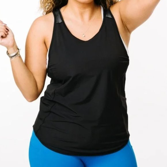 ZYIA Tops - Zyia Active Black Panel Mesh Tank Size Small